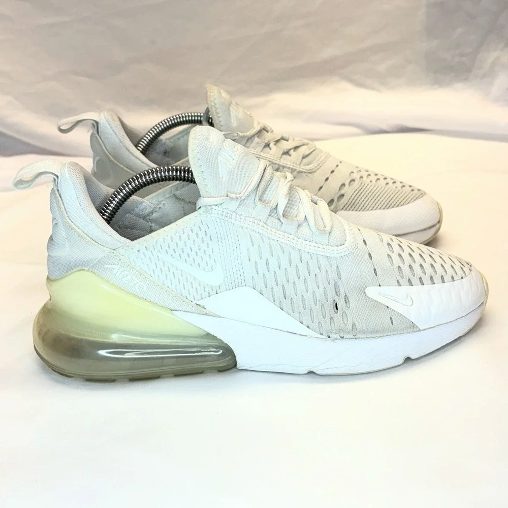 Nike Air Max‎ 270 Triple White Kids 5.5Y Womens 7 Sneakers 943345-103